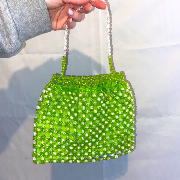 Beaded green mini purse - Picture 3 of 4